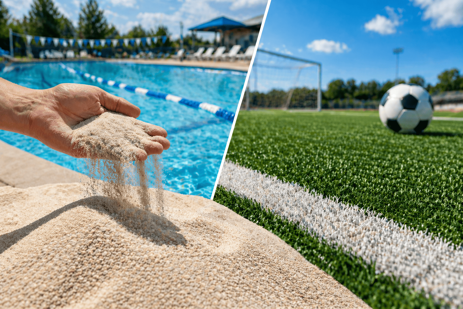 Pools and Sports Fields Use Silica Sand