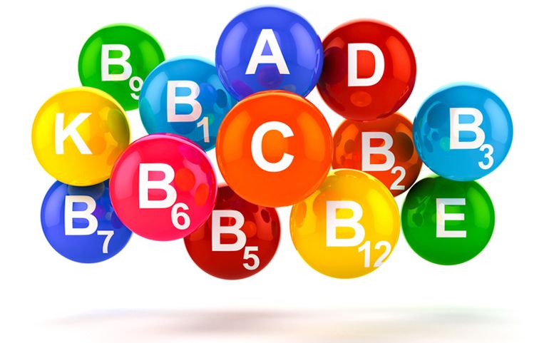 Colorful 3D illustration of essential vitamins like Vitamin A, D, E, C, and B-complex for healthy skin and daily wellness.