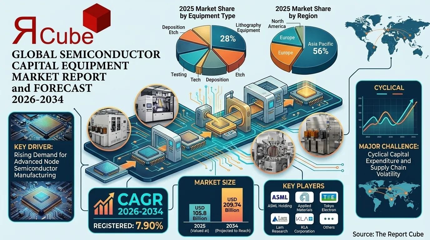 Semiconductor Capital Equipment Market Growth Driven by 7.90% CAGR During 2026-2034